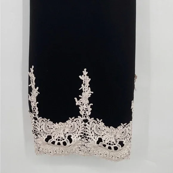 Haute Monde black cocktail dress w/ lace overlay S - Picture 13 of 14